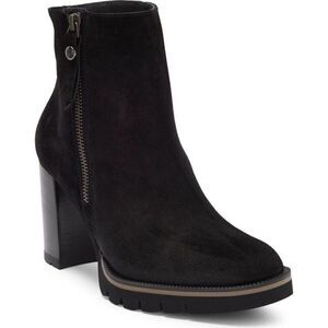 Paul Green Women's Black Suede Leather Side Zip Sloane Lug Sole Bootie Size 9